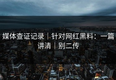 媒体查证记录｜针对网红黑料：一篇讲清｜别二传