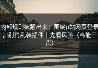 内部规则被翻出来：围绕p站网页登录，别再乱装插件｜先看风险（高能干货）