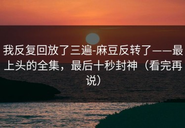 我反复回放了三遍-麻豆反转了——最上头的全集，最后十秒封神（看完再说）