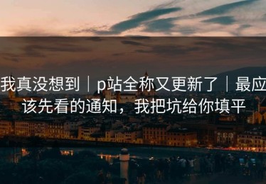 我真没想到｜p站全称又更新了｜最应该先看的通知，我把坑给你填平