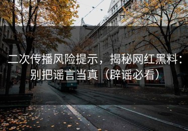 二次传播风险提示，揭秘网红黑料：别把谣言当真（辟谣必看）