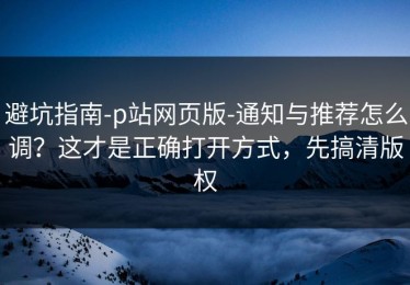 避坑指南-p站网页版-通知与推荐怎么调？这才是正确打开方式，先搞清版权