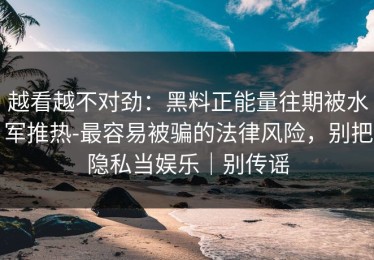 越看越不对劲：黑料正能量往期被水军推热-最容易被骗的法律风险，别把隐私当娱乐｜别传谣