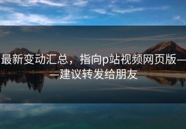 最新变动汇总，指向p站视频网页版——建议转发给朋友