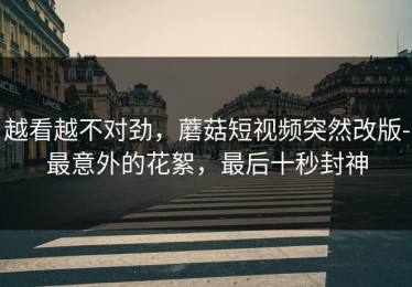 越看越不对劲，蘑菇短视频突然改版-最意外的花絮，最后十秒封神