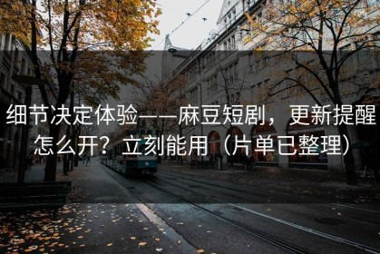 细节决定体验——麻豆短剧，更新提醒怎么开？立刻能用（片单已整理）