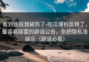 看到这段我破防了-吃瓜爆料反转了，最容易踩雷的辟谣公告，别把隐私当娱乐（辟谣必看）