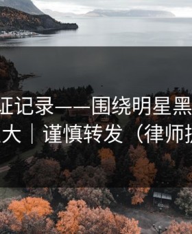 媒体查证记录——围绕明星黑料-信息量很大｜谨慎转发（律师提醒）