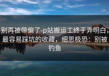 别再被带偏了-p站搬运工终于弄明白，最容易踩坑的收藏，细思极恐：别被钓鱼