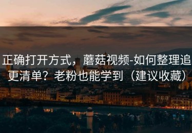 正确打开方式，蘑菇视频-如何整理追更清单？老粉也能学到（建议收藏）