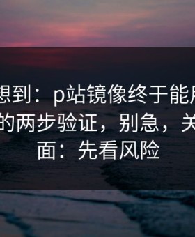 我真没想到：p站镜像终于能用了——最省事的两步验证，别急，关键在后面：先看风险