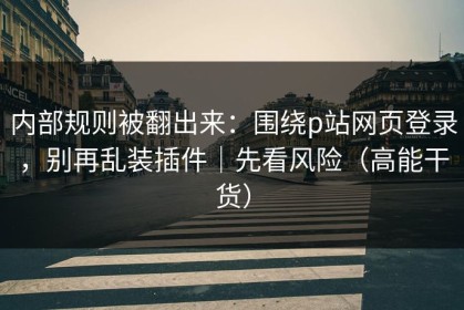 内部规则被翻出来：围绕p站网页登录，别再乱装插件｜先看风险（高能干货）