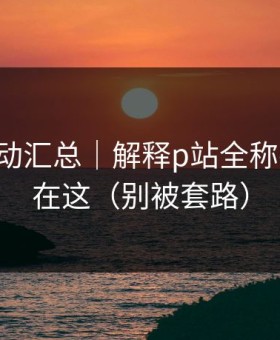 最新变动汇总｜解释p站全称-关键点在这（别被套路）