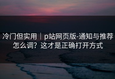 冷门但实用｜p站网页版-通知与推荐怎么调？这才是正确打开方式