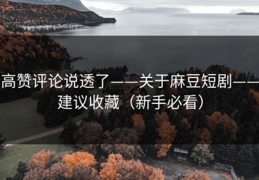 高赞评论说透了——关于麻豆短剧——建议收藏（新手必看）
