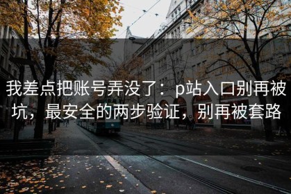 我差点把账号弄没了：p站入口别再被坑，最安全的两步验证，别再被套路