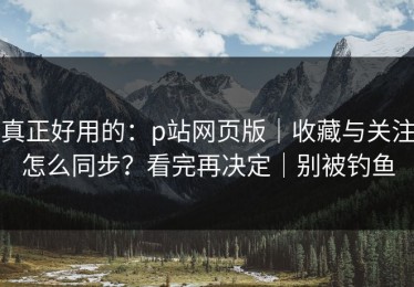 真正好用的：p站网页版｜收藏与关注怎么同步？看完再决定｜别被钓鱼