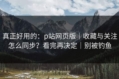 真正好用的：p站网页版｜收藏与关注怎么同步？看完再决定｜别被钓鱼