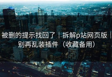 被删的提示找回了｜拆解p站网页版｜别再乱装插件（收藏备用）