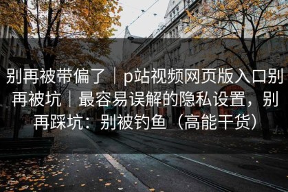 别再被带偏了｜p站视频网页版入口别再被坑｜最容易误解的隐私设置，别再踩坑：别被钓鱼（高能干货）