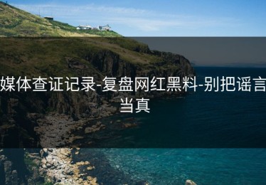 媒体查证记录-复盘网红黑料-别把谣言当真