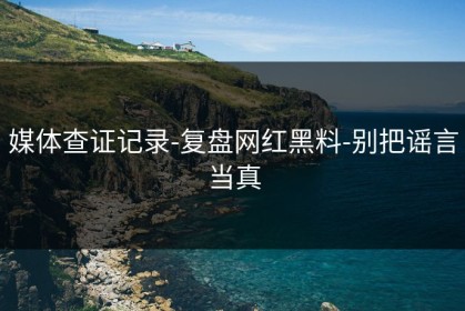 媒体查证记录-复盘网红黑料-别把谣言当真