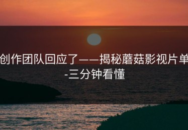 创作团队回应了——揭秘蘑菇影视片单-三分钟看懂