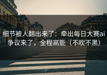 细节被人翻出来了：牵出每日大赛ai争议来了，全程高能（不吹不黑）