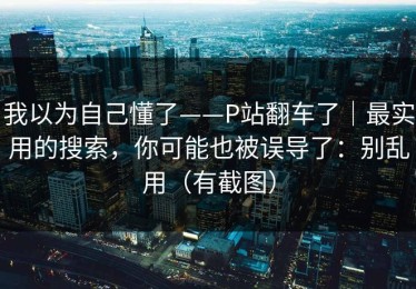 我以为自己懂了——P站翻车了｜最实用的搜索，你可能也被误导了：别乱用（有截图）