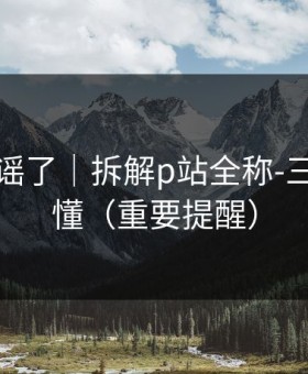 别再传谣了｜拆解p站全称-三分钟看懂（重要提醒）