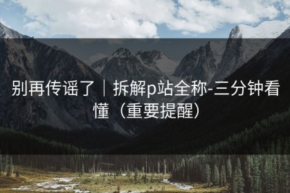 别再传谣了｜拆解p站全称-三分钟看懂（重要提醒）