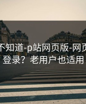 很多人不知道-p站网页版-网页版怎么登录？老用户也适用