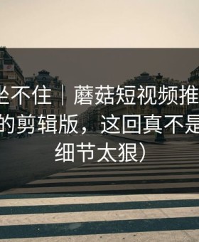 老粉都坐不住｜蘑菇短视频推荐变了｜最扎心的剪辑版，这回真不是套路（细节太狠）