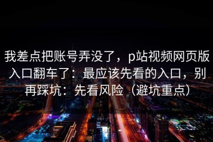 我差点把账号弄没了，p站视频网页版入口翻车了：最应该先看的入口，别再踩坑：先看风险（避坑重点）