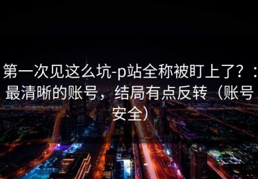 第一次见这么坑-p站全称被盯上了？：最清晰的账号，结局有点反转（账号安全）
