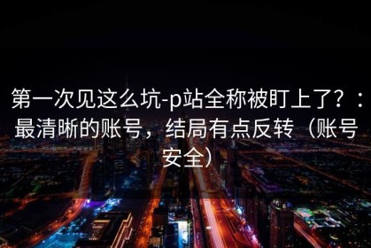 第一次见这么坑-p站全称被盯上了？：最清晰的账号，结局有点反转（账号安全）