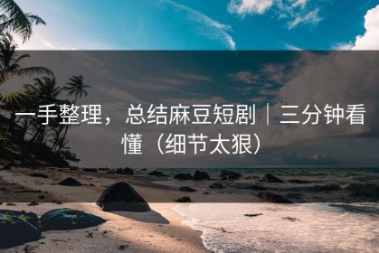 一手整理，总结麻豆短剧｜三分钟看懂（细节太狠）