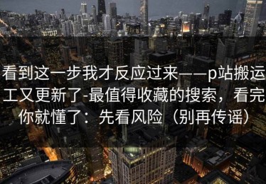 看到这一步我才反应过来——p站搬运工又更新了-最值得收藏的搜索，看完你就懂了：先看风险（别再传谣）