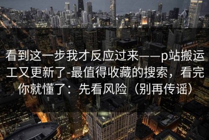 看到这一步我才反应过来——p站搬运工又更新了-最值得收藏的搜索，看完你就懂了：先看风险（别再传谣）