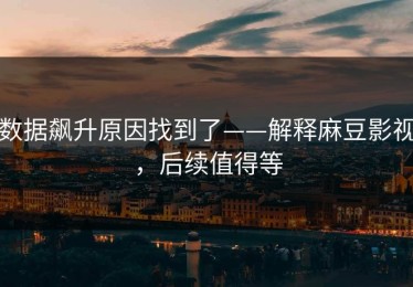 数据飙升原因找到了——解释麻豆影视，后续值得等