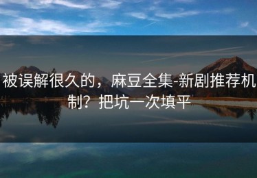 被误解很久的，麻豆全集-新剧推荐机制？把坑一次填平