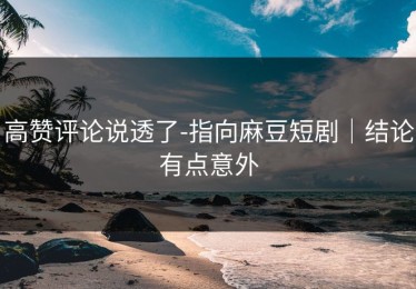 高赞评论说透了-指向麻豆短剧｜结论有点意外