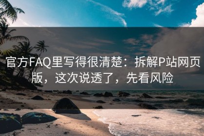 官方FAQ里写得很清楚：拆解P站网页版，这次说透了，先看风险