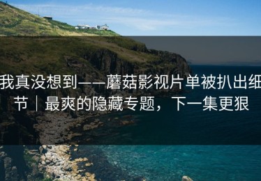 我真没想到——蘑菇影视片单被扒出细节｜最爽的隐藏专题，下一集更狠