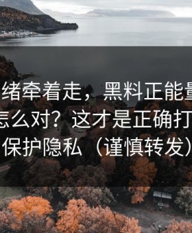 别被情绪牵着走，黑料正能量往期：时间线怎么对？这才是正确打开方式｜保护隐私（谨慎转发）