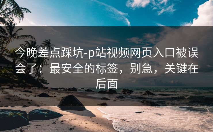 今晚差点踩坑-p站视频网页入口被误会了:最安全的标签,别急,关键在后面 今晚差点踩坑-p站视频网页入口被误会了:最安全的标签,别急,关键在后面