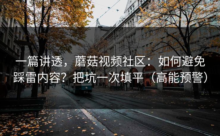 一篇讲透，蘑菇视频社区：如何避免踩雷内容？把坑一次填平（高能预警）
