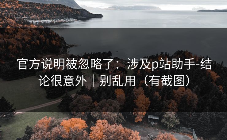 官方说明被忽略了:涉及p站助手-结论很意外|别乱用(有截图) 官方说明被忽略了:涉及p站助手-结论很意外|别乱用(有截图)
