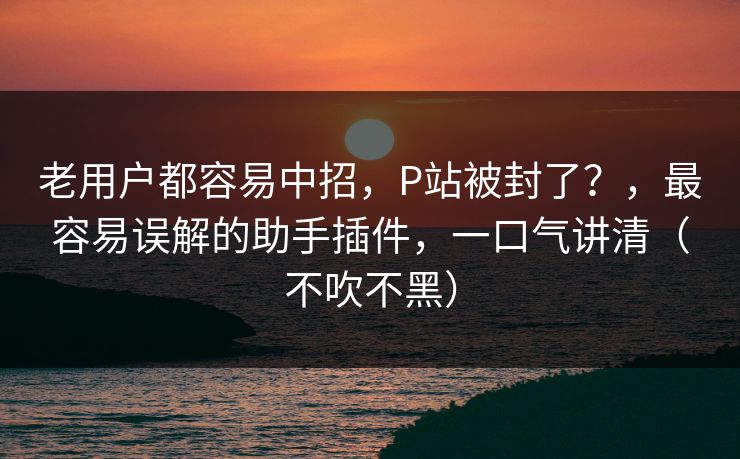 老用户都容易中招,P站被封了?,最容易误解的助手插件,一口气讲清(不吹不黑) 老用户都容易中招,P站被封了?,最容易误解的助手插件,一口气讲清(不吹不黑)