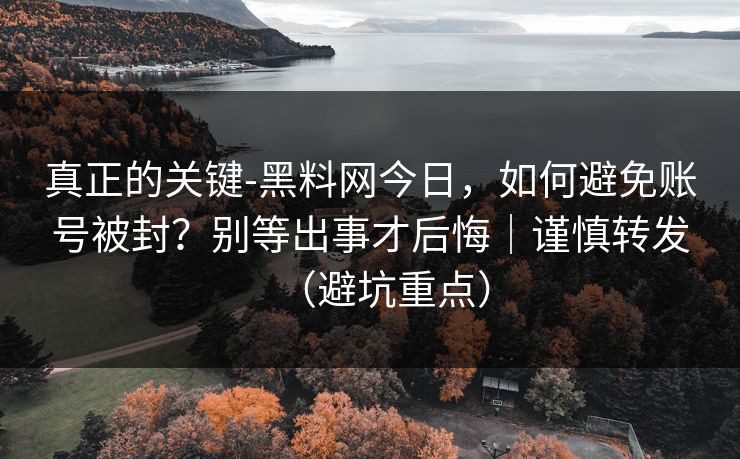 真正的关键-黑料网今日,如何避免账号被封?别等出事才后悔|谨慎转发(避坑重点) 真正的关键-黑料网今日,如何避免账号被封?别等出事才后悔|谨慎转发(避坑重点)